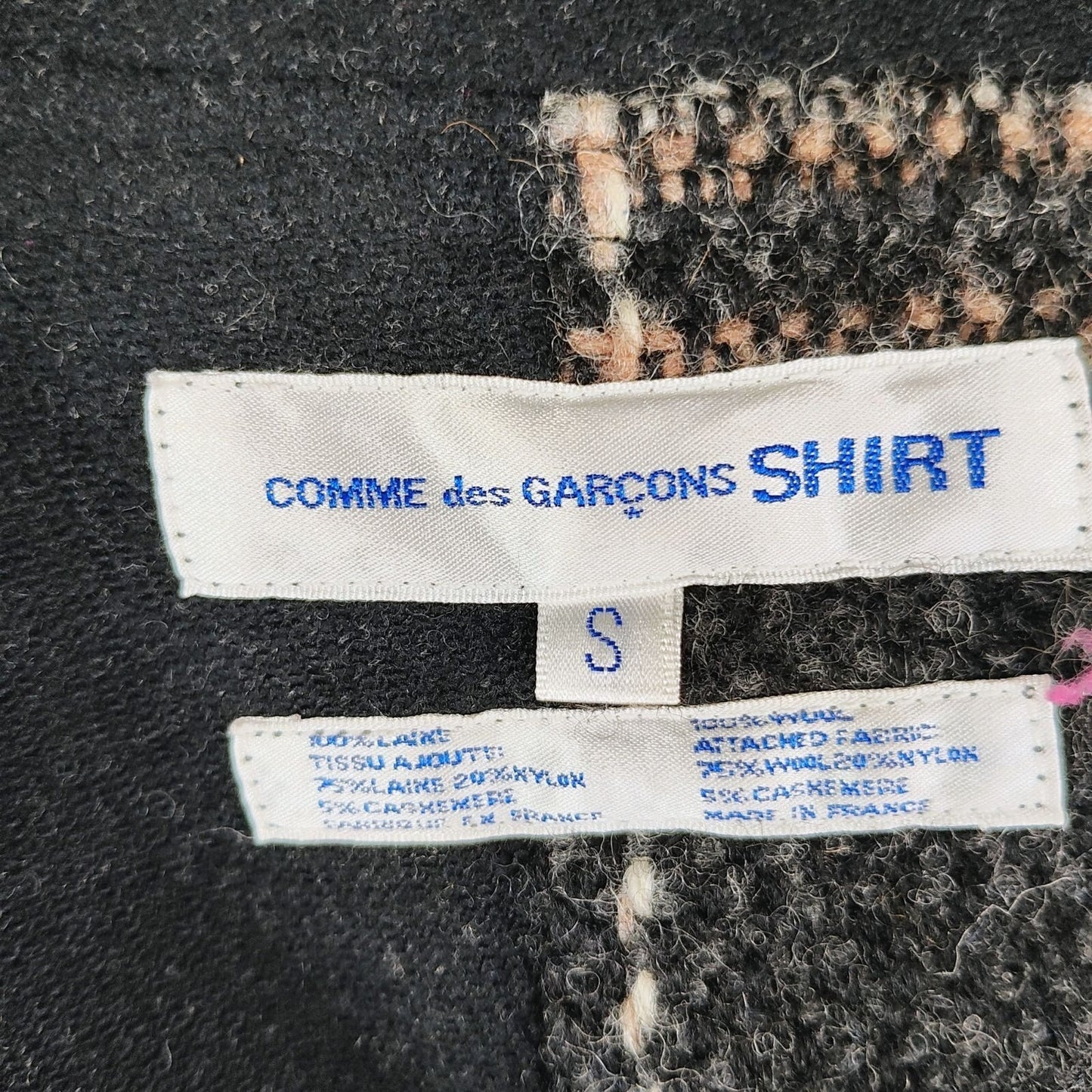Comme Des Garcons SHIRT Hooded Toggle Closure Wool Patchwork Duffle Coat (S)