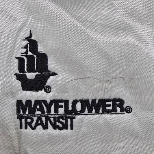 Vintage 1980s King Louie Pro Fit Mayflower Transit Nylon Satin Bomber Jacket (L)