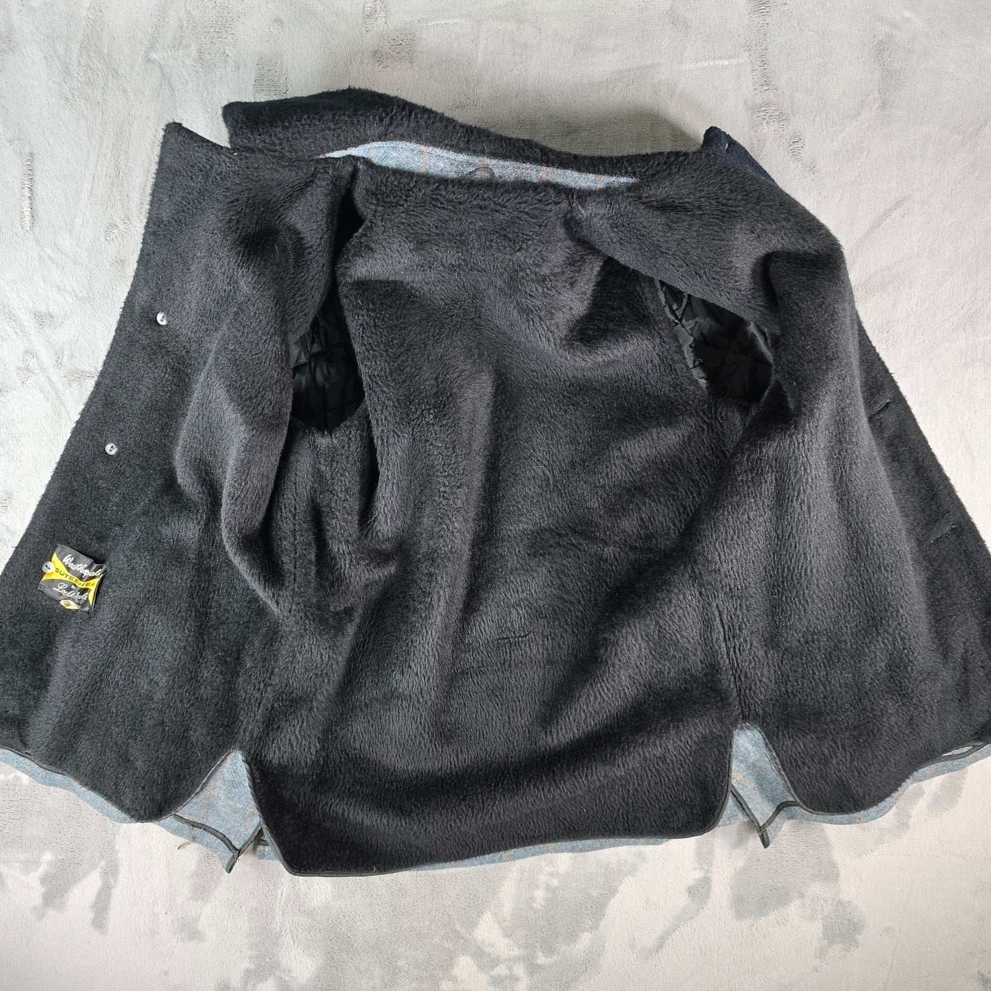 Vintage 1960s Weatherpal by Lee Wald Womens Faux Fur Collar Plaid Wool Coat (M)