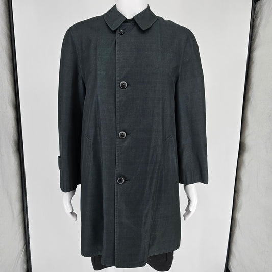 Vintage 1950s Plymouth Weather-Ready Zip-in Fleece Liner Plaid Overcoat (M/L)