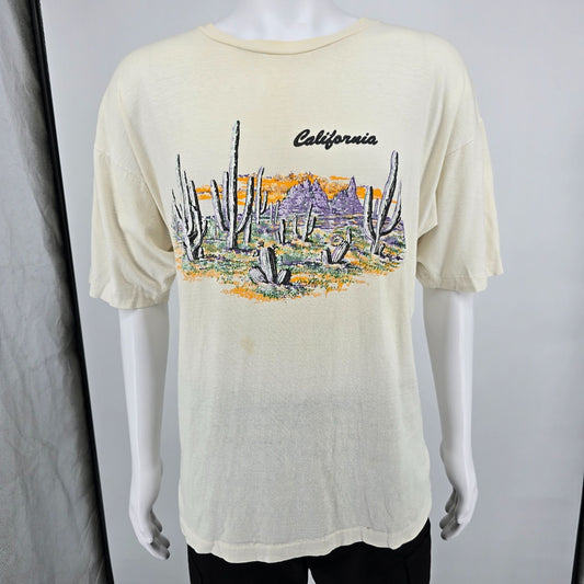 Vintage 1990s California Desert Sunset Oversized Fit Souvenir T-Shirt (L)