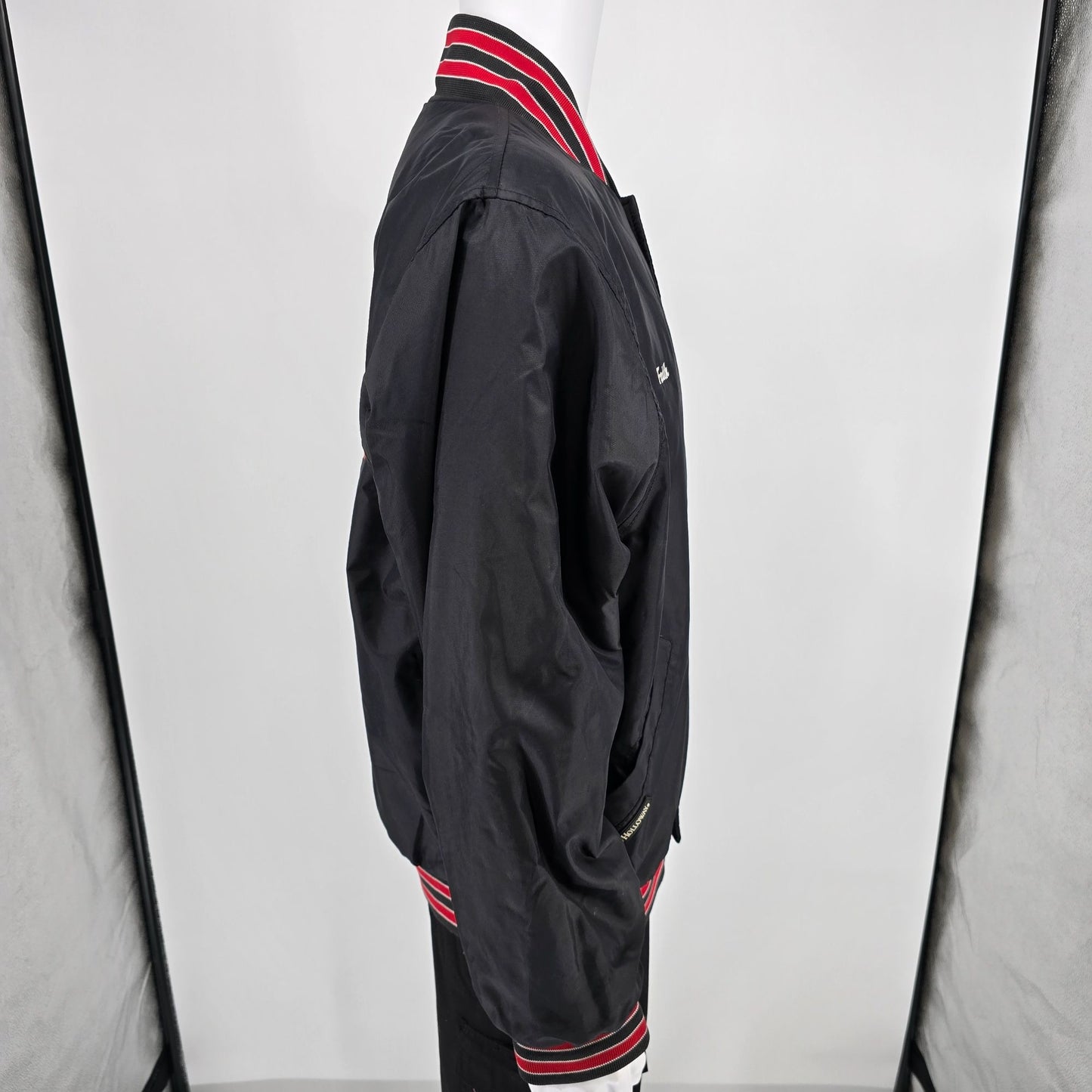 Vintage 2000s Catholic Central Raiders "Faith" Nylon Satin Bomber Jacket (L)