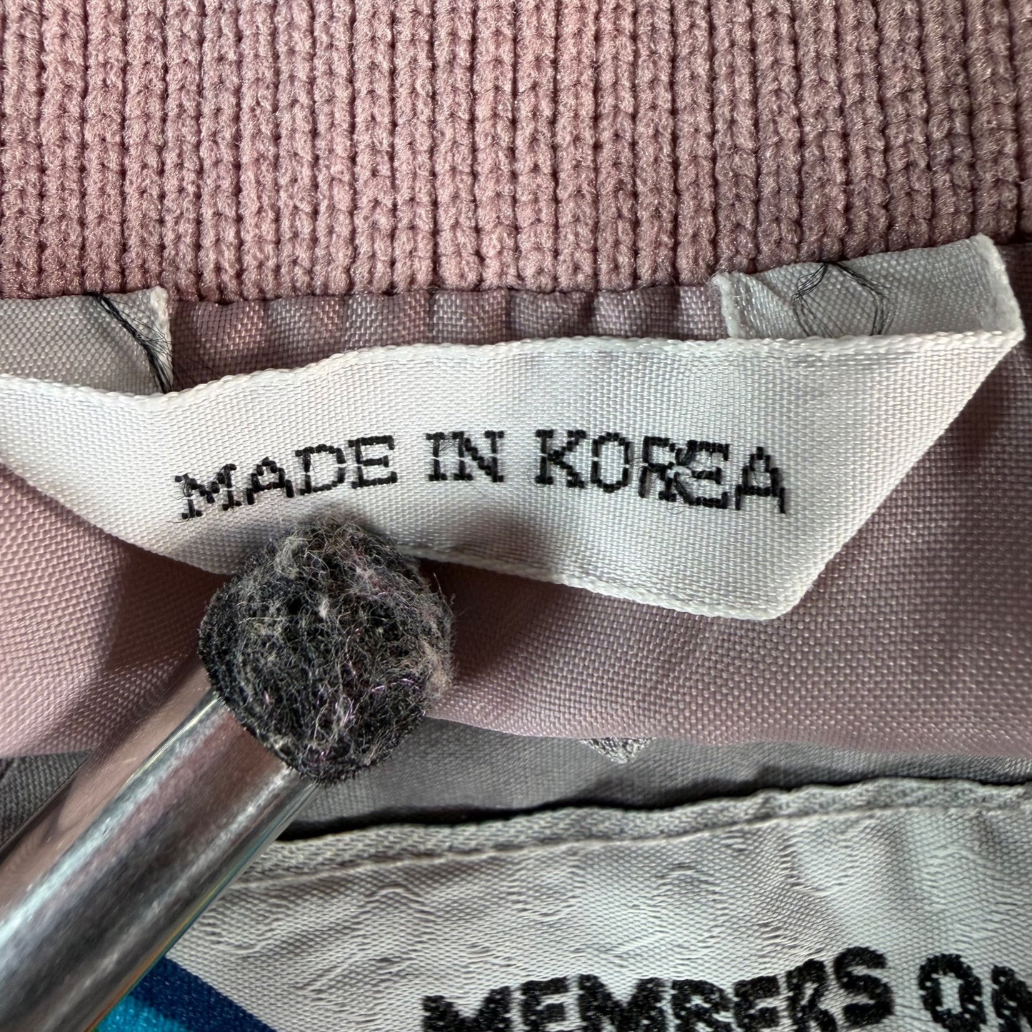 Vintage 1980s Members Only Gray/Mauve Racer Lightweight Bomber Jacket (L)