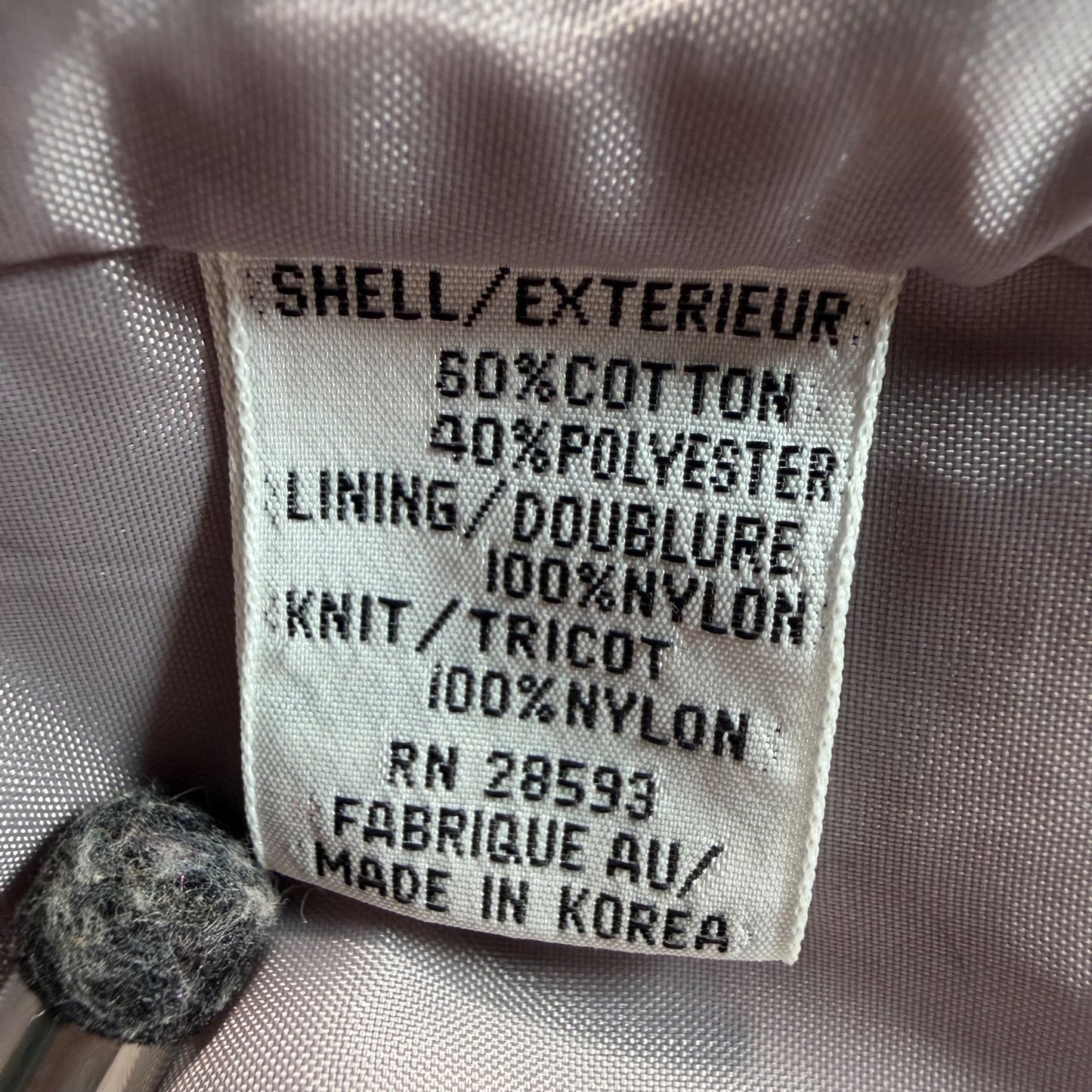 Vintage 1980s Members Only Gray/Mauve Racer Lightweight Bomber Jacket (L)