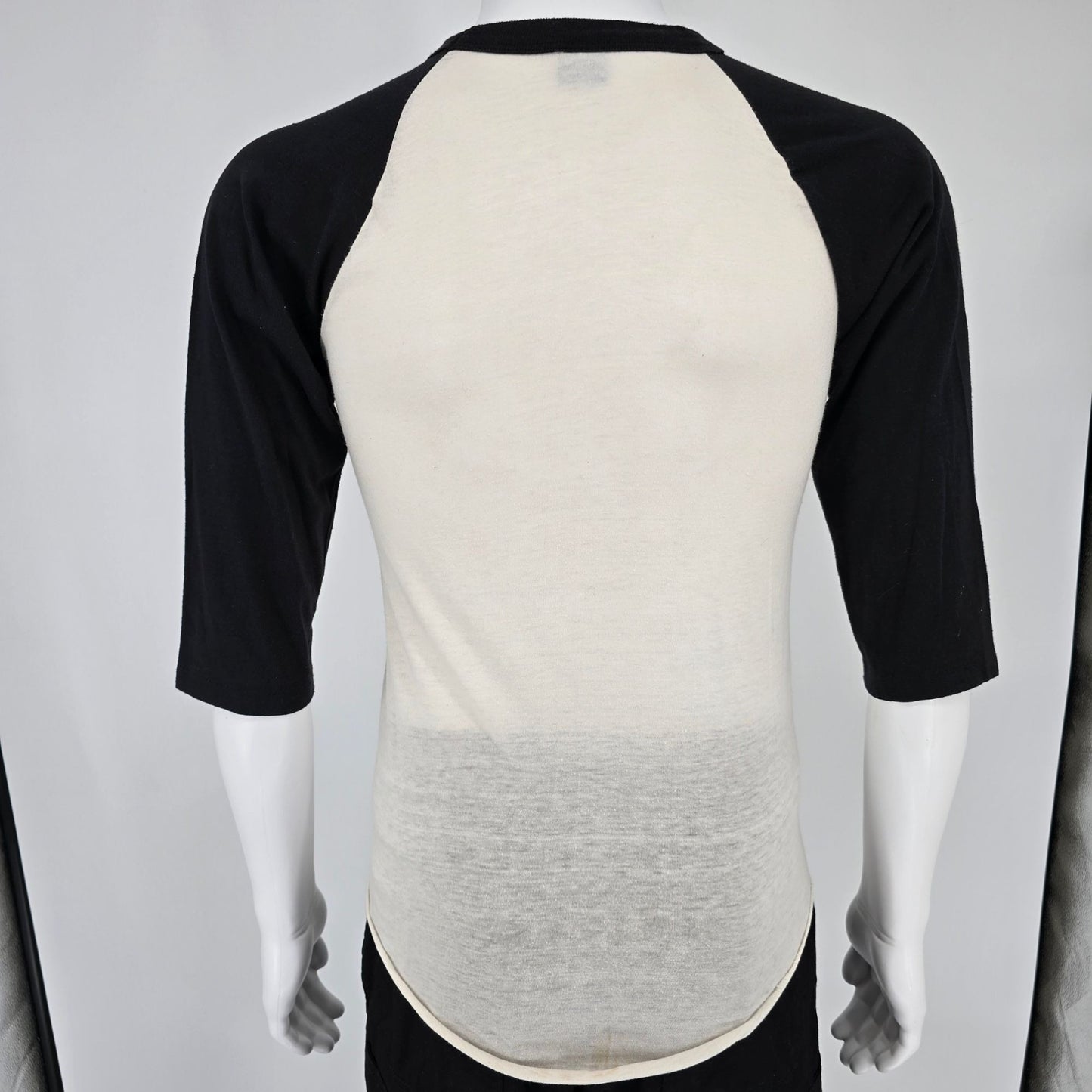 Vintage Early 1980s The Knits AC/DC Rock Band Raglan Sleeve Baseball T-Shirt (S)