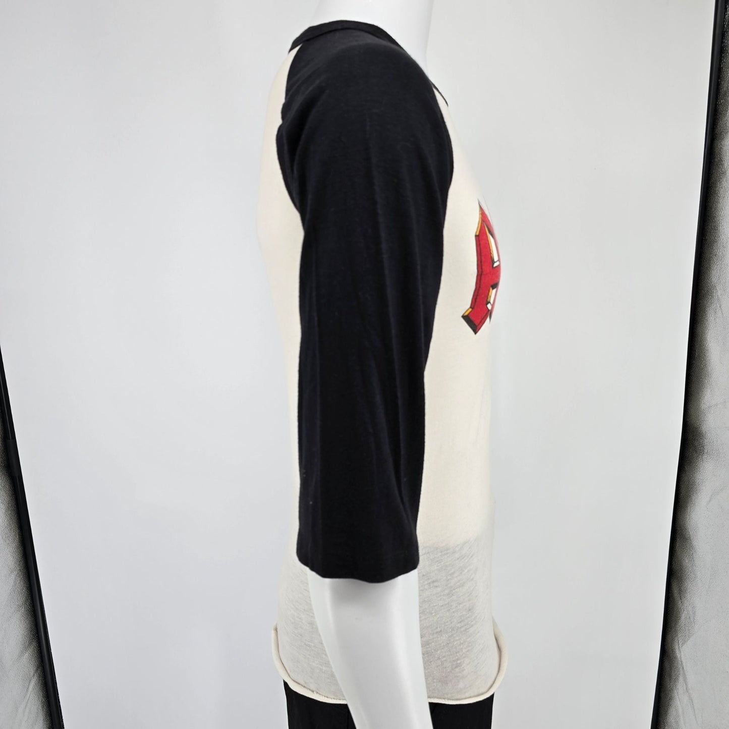 Vintage Early 1980s The Knits AC/DC Rock Band Raglan Sleeve Baseball T-Shirt (S)