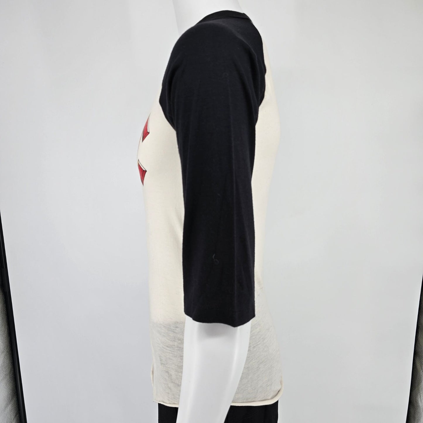 Vintage Early 1980s The Knits AC/DC Rock Band Raglan Sleeve Baseball T-Shirt (S)