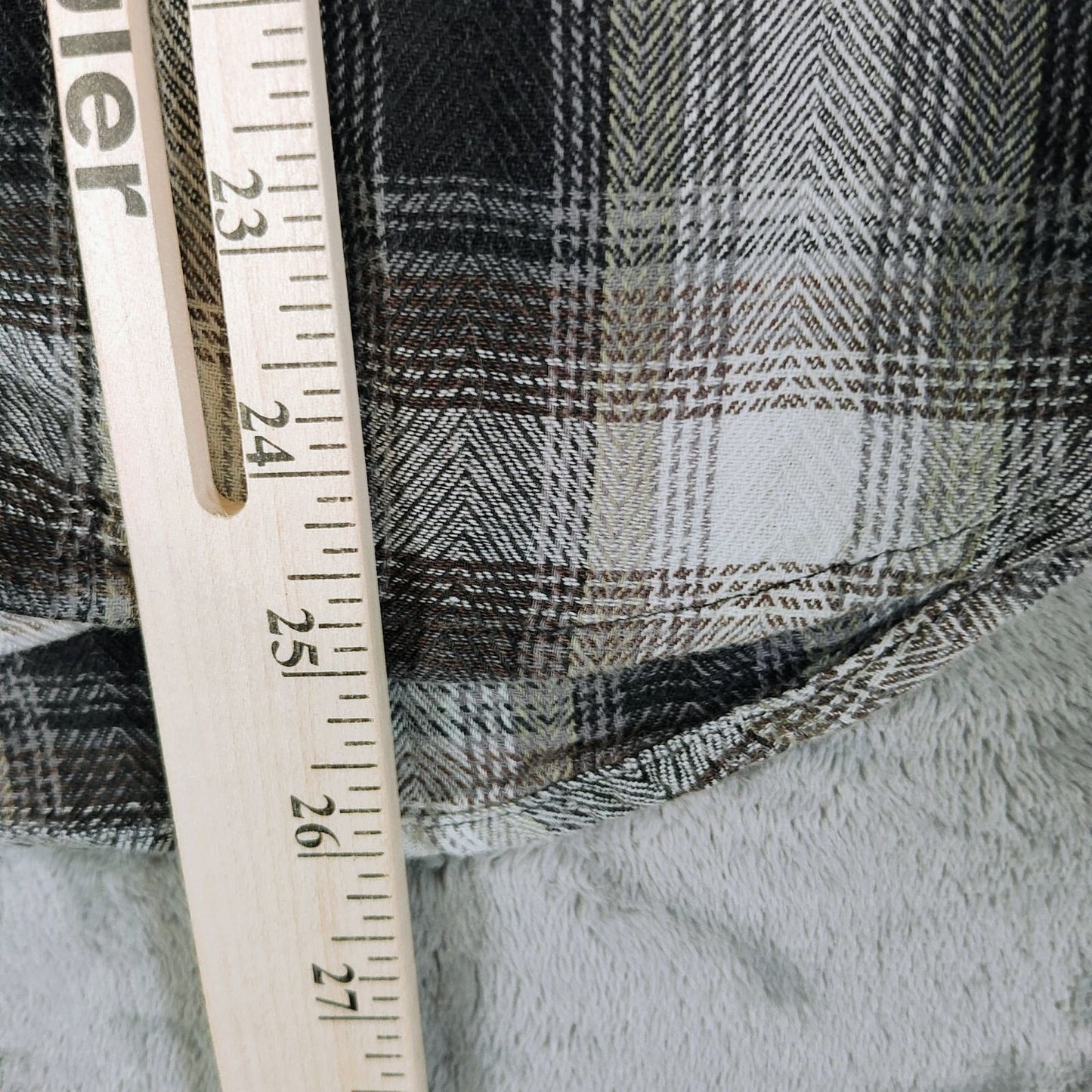 RF Brand Mens Plaid Button-Up Flannel Shirt Long Sleeve Cotton Black/White Size