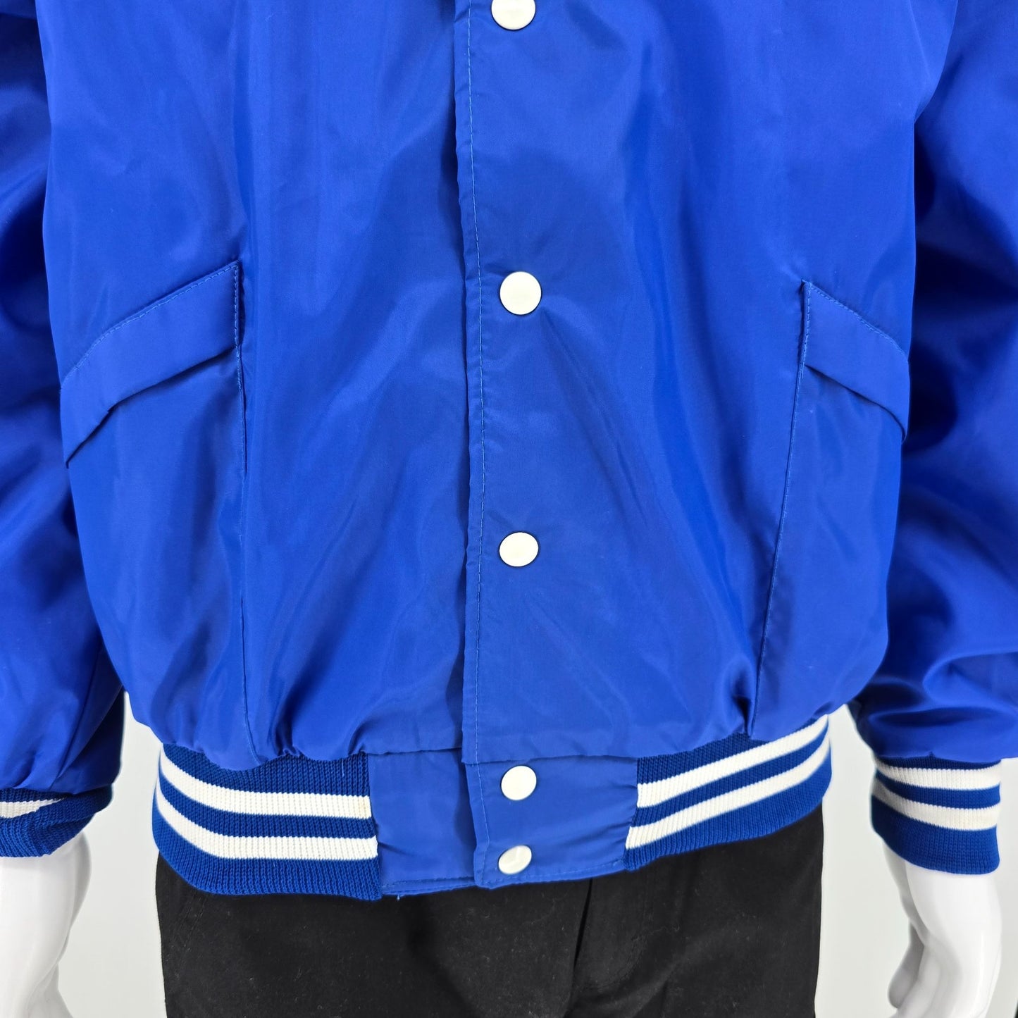 Vintage 1990s Aristo Jac SONY Royal Blue Fleece Lined Coaches Jacket (L)