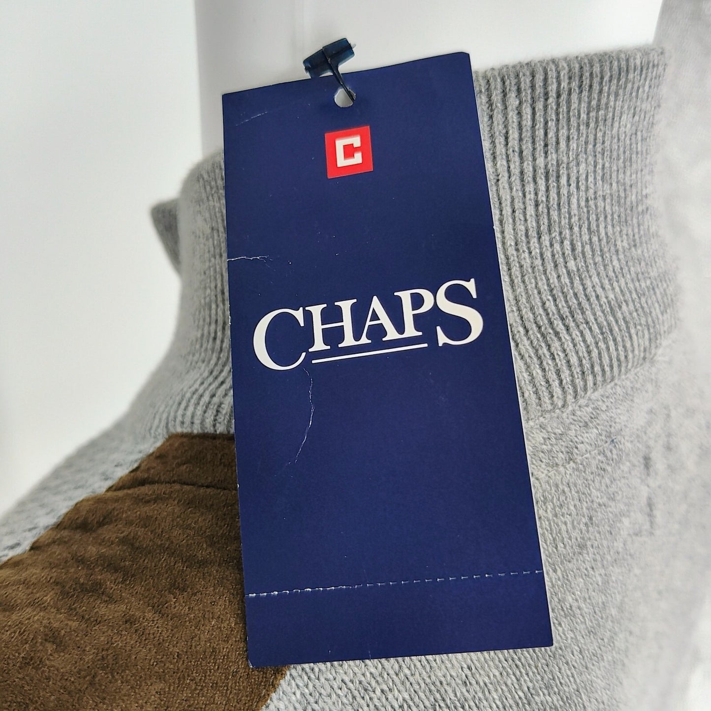 NWT Chaps Men's Gray Heather Full Zip Mock Neck Sweater Vest $70 Retail (Large)