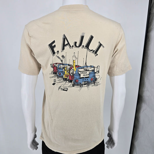 Thrashed Vintage 1970s Diamond Head Tee's F.A.J.L.T. Back Graphic T-Shirt (M)
