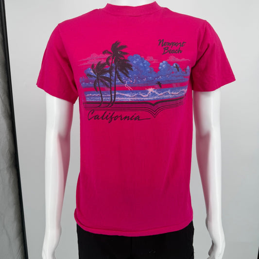 Vintage 1980s Hanes for Lifestyles Newport Beach California Tourist T-Shirt (M)