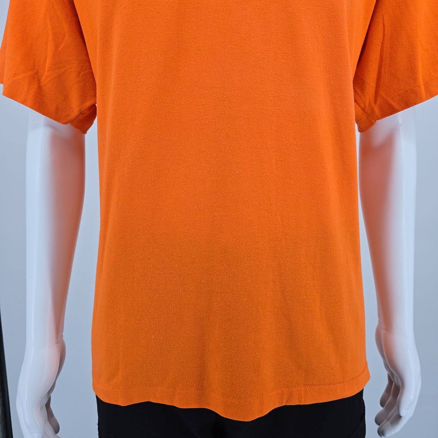 Vintage 1990s Oneita Power/50 Plus Orange The Fun Company Staff T-Shirt (XL)