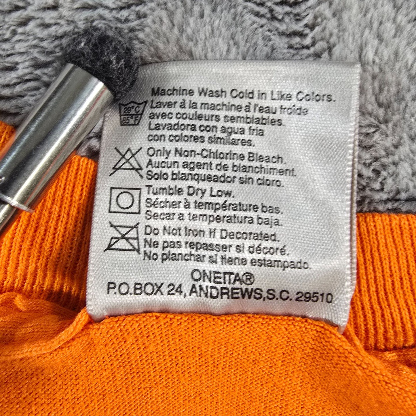 Vintage 1990s Oneita Power/50 Plus Orange The Fun Company Staff T-Shirt (XL)