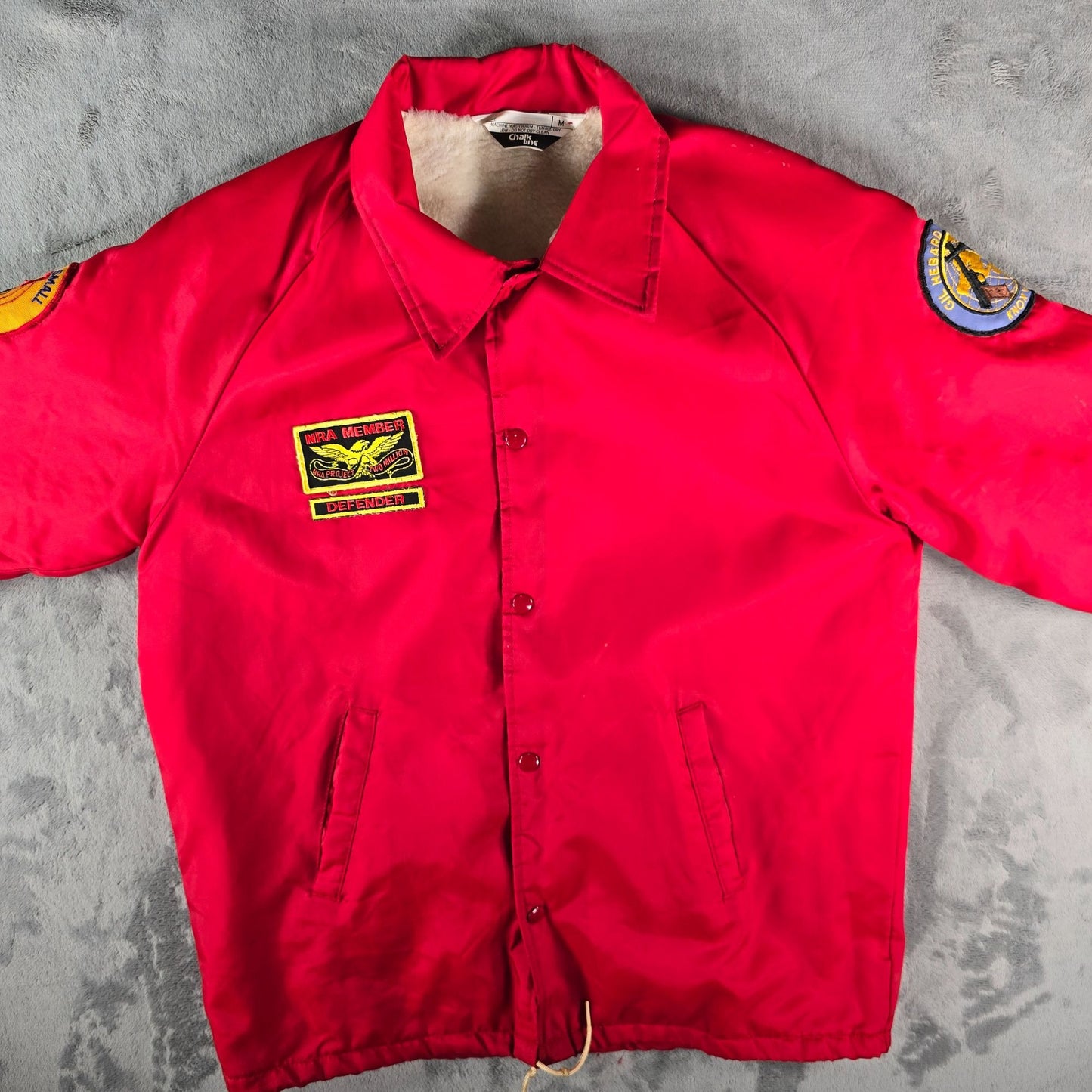 Vintage 1970s/1980s Chalk Line NRA Defender Project Two Million Coach Jacket (M)