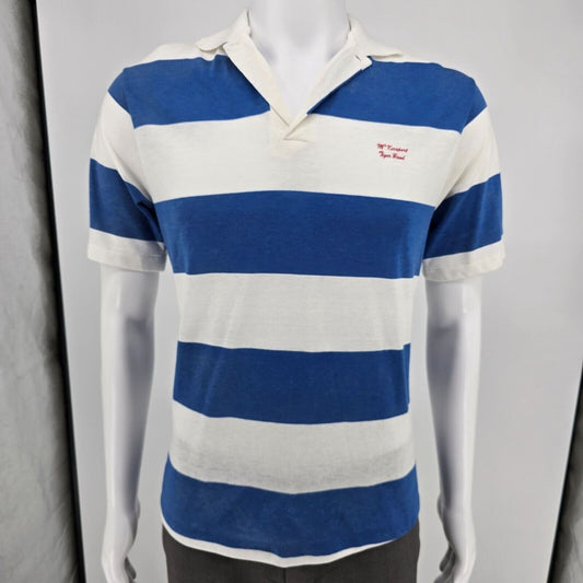 Vintage 1980s ScreenMates McKeesport Tiger Band PA Striped Rugby/Polo Shirt (M)