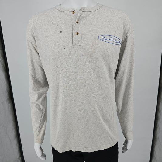 Vintage 1998 City of Buena Park Winter Softball Champs Henley T-Shirt (XL)