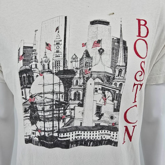Vintage Screen Stars 1980s Boston Skyline Single Stitch Tourist T-Shirt (M/L)