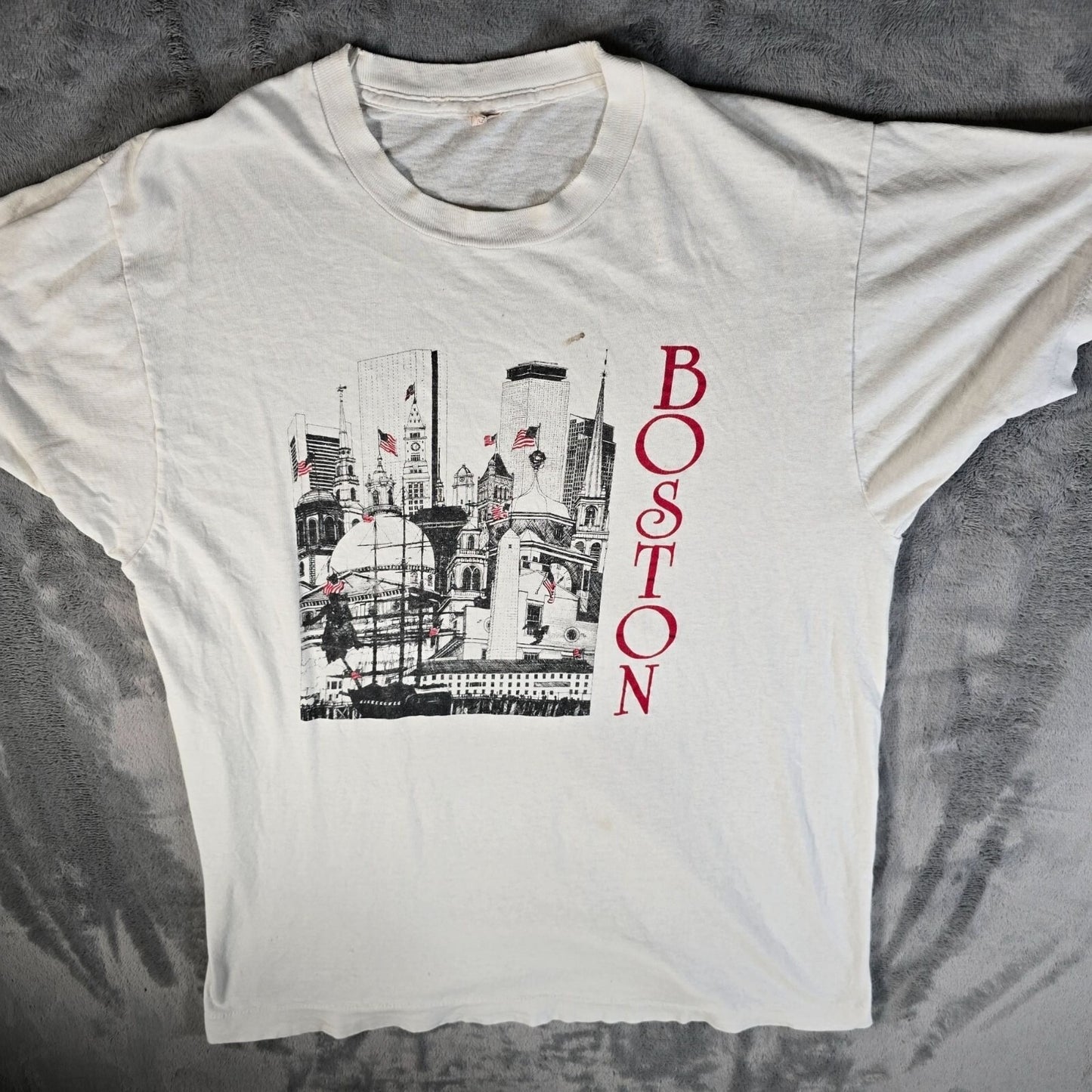 Vintage Screen Stars 1980s Boston Skyline Single Stitch Tourist T-Shirt (M/L)