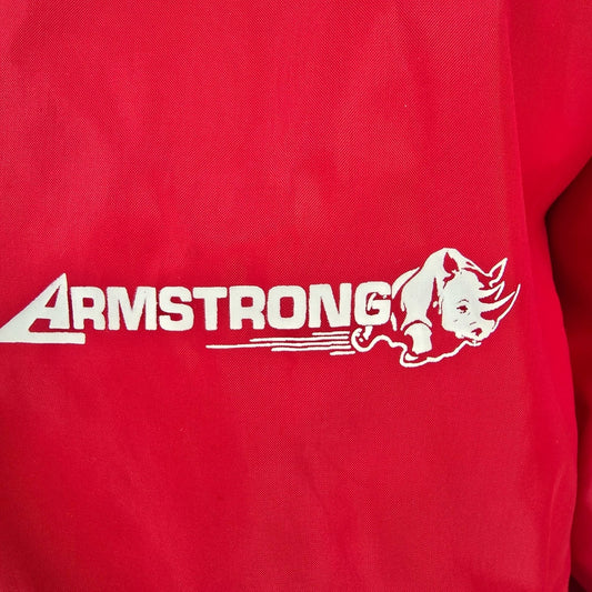 Vintage 1980s Auburn Sportswear Armstrong Tire Tuffy the Rhino Satin Jacket (XL)