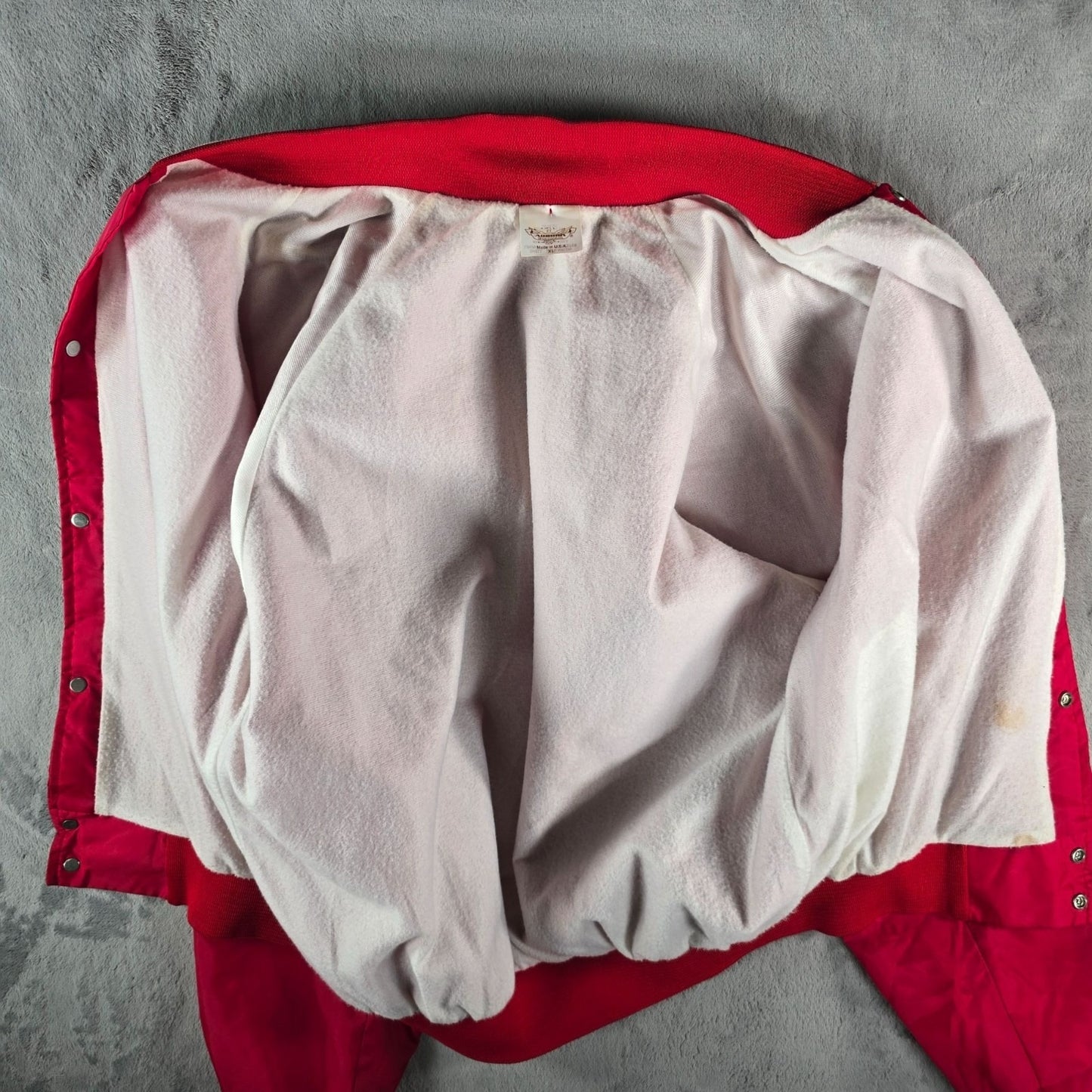 Vintage 1980s Auburn Sportswear Armstrong Tire Tuffy the Rhino Satin Jacket (XL)