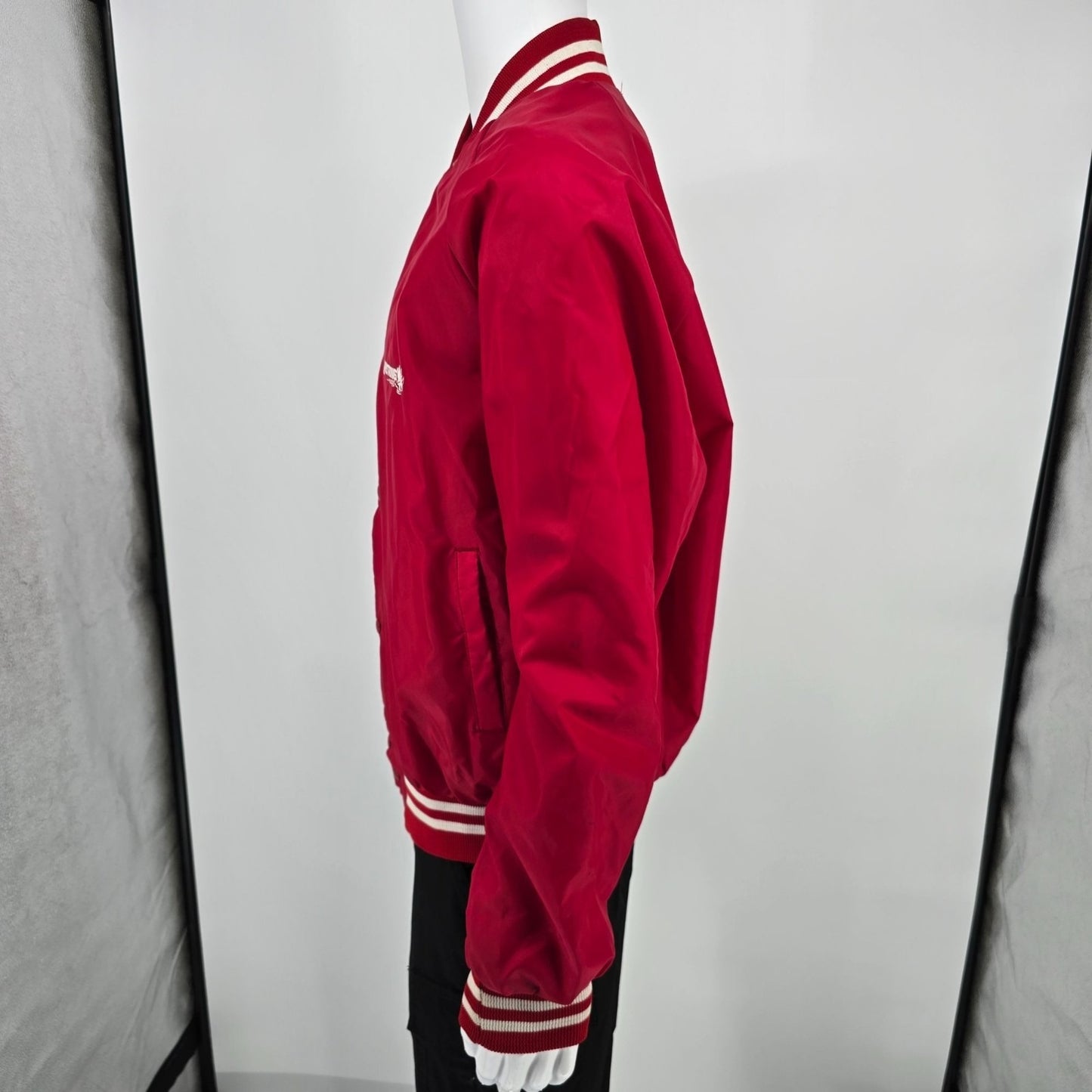 Vintage 1980s Auburn Sportswear Armstrong Tire Tuffy the Rhino Satin Jacket (XL)