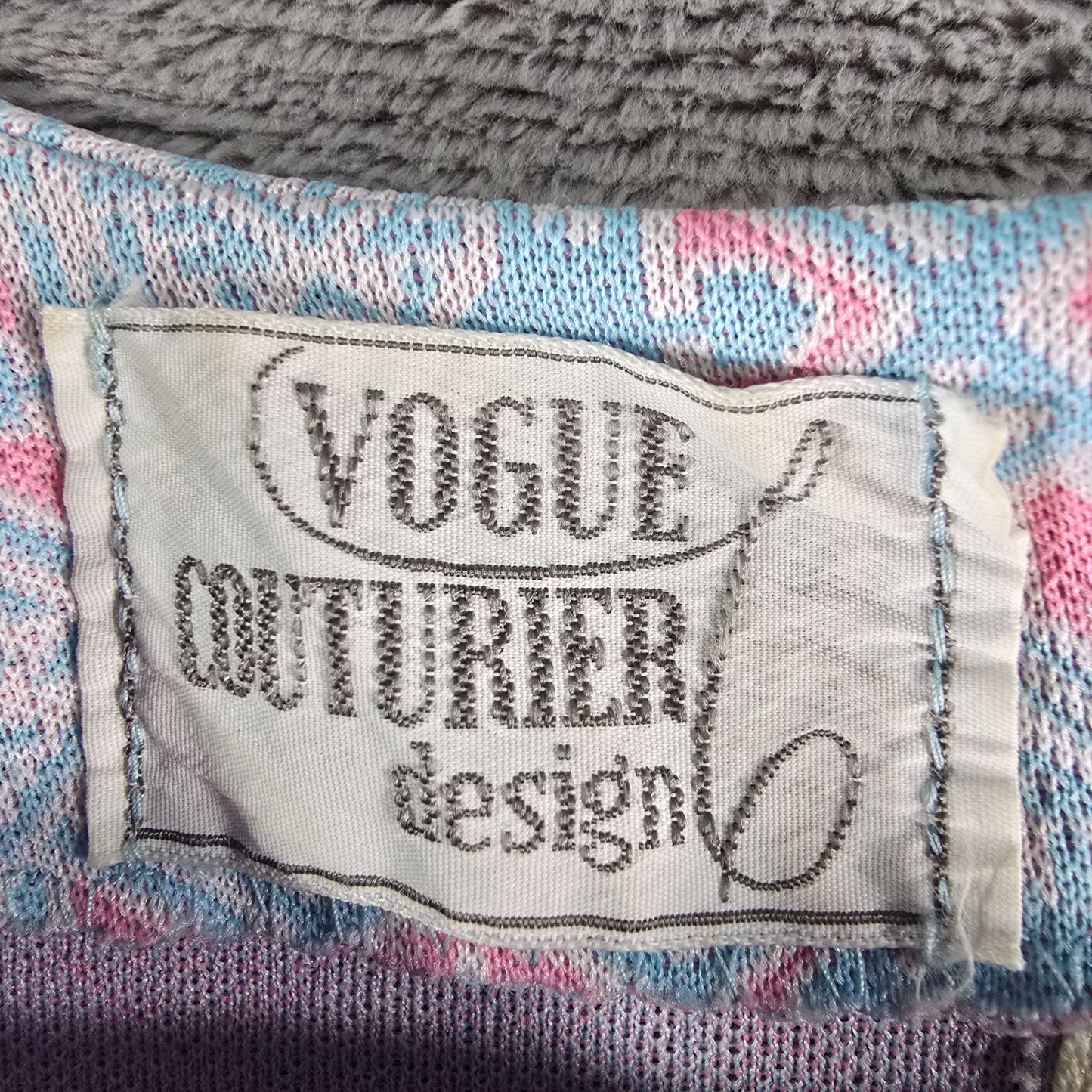Vintage 1960s Handmade Vogue Couturier Design Pastel Mod Mini Shift Dress (L)