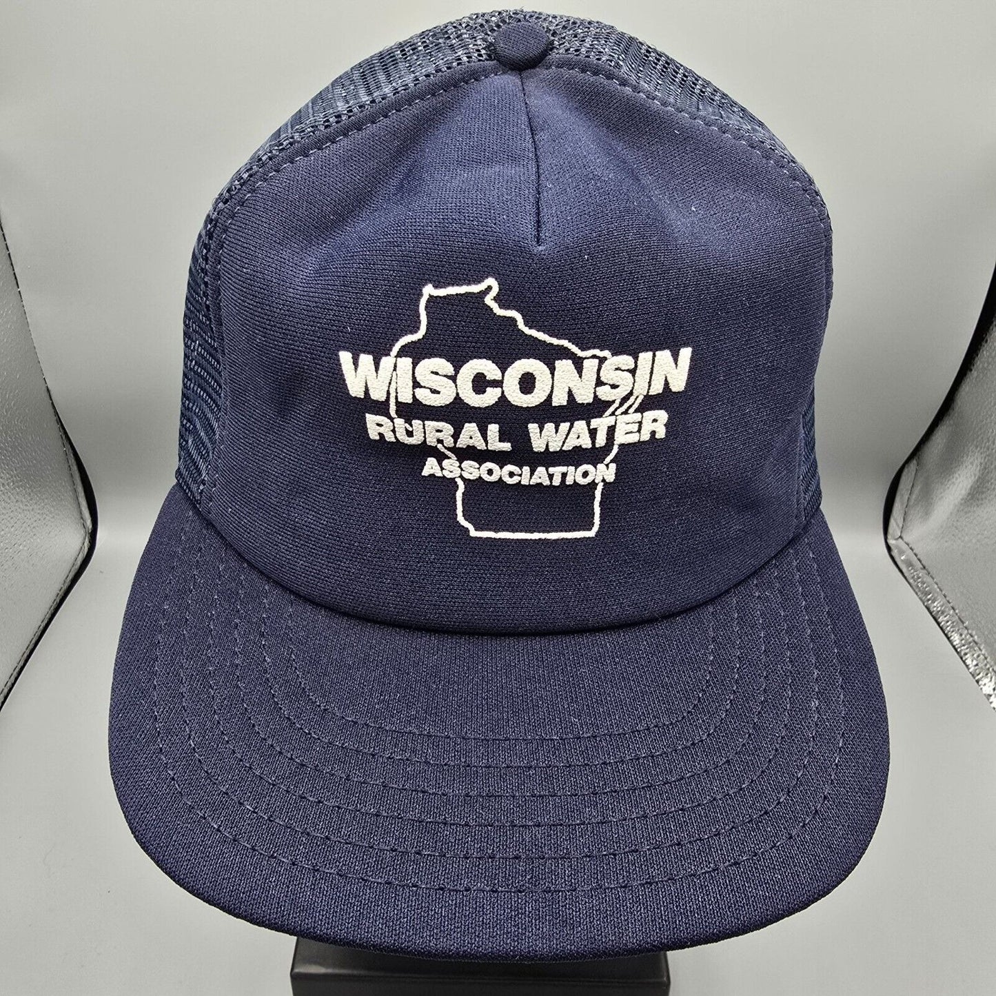 Vintage P Brand Wisconsin Rural Water Association Made in USA Mesh Trucker Hat