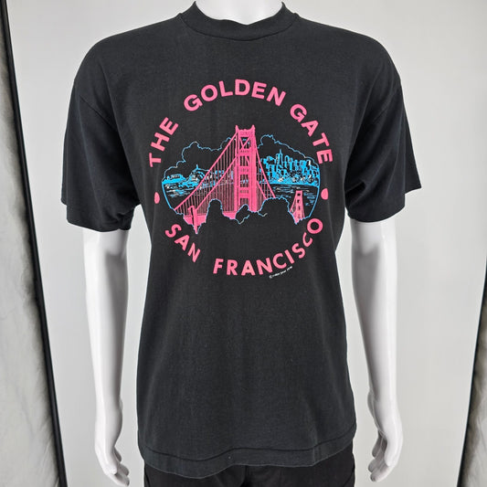 Vintage 1990s T-Shirt Fever Golden Gate Bridge San Francisco T-Shirt (L/XL)