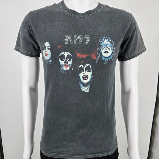 Distressed 2000s Hanes Heavyweight KISS Self-Titled Album Graphic T-Shirt (S)