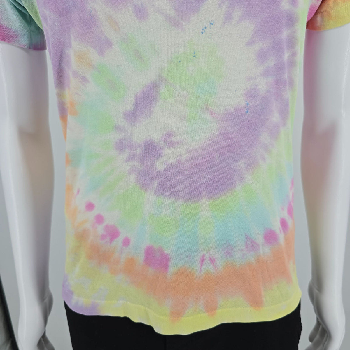 Distressed Vintage 1990s Quaker Lake Quakerlakeasaurus Tie-Dye T-Shirt (S/M)