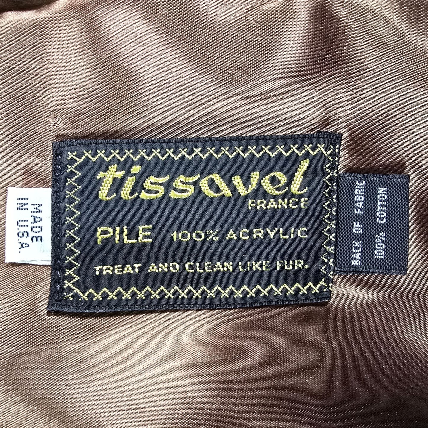 Vintage 1970s Unbranded Women's Tissavel France Faux Fur Mink Pattern Coat (L)