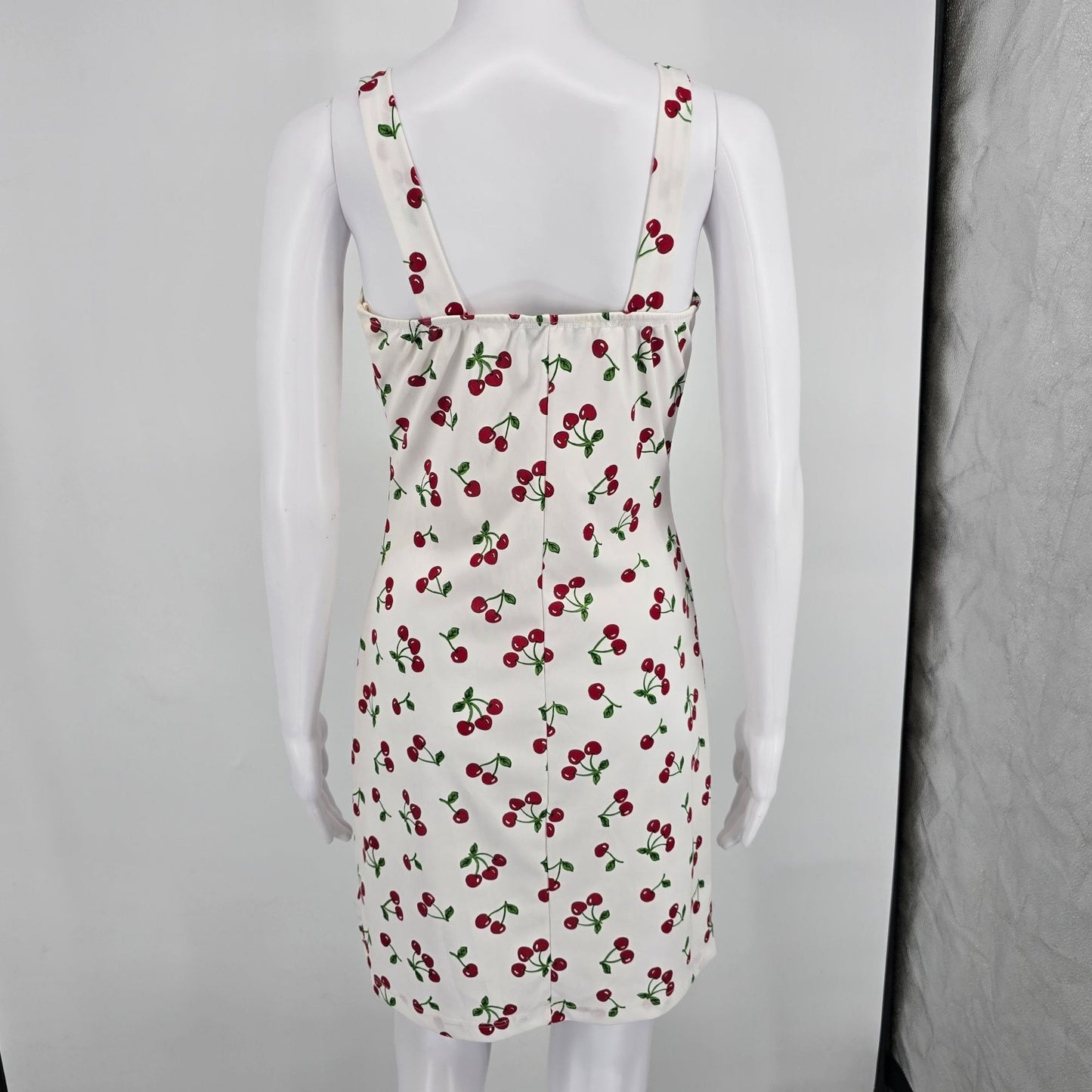 Vintage Y2K Candy Rocket White Cherry Print Sleeveless Mini Dress (Size 4/S)
