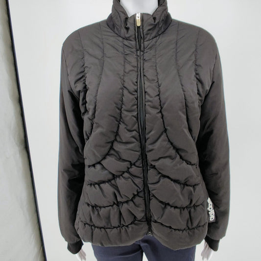 Adidas 2006 Womens Quilted Black Synthetic Fill Zip-Up Puffer Jacket (M) *Flawed