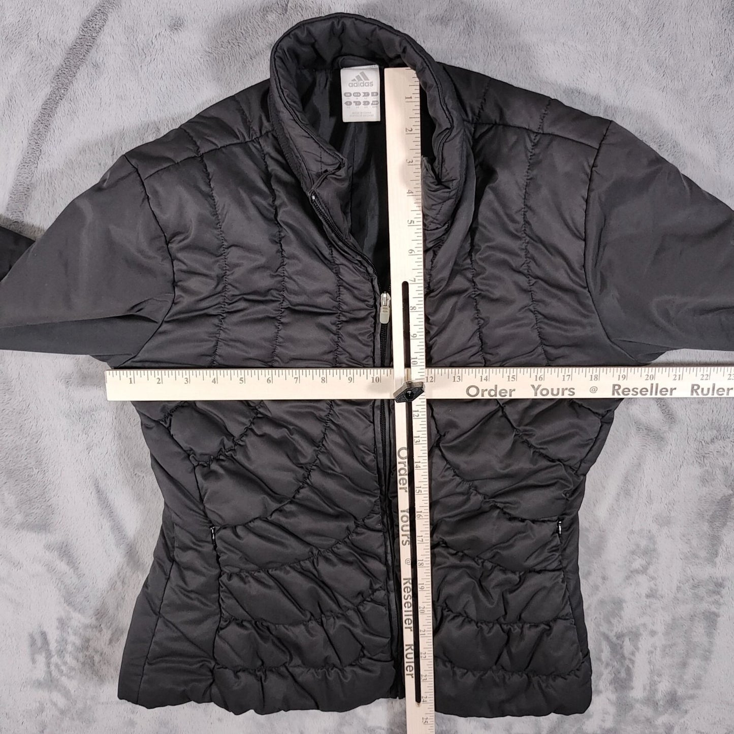 Adidas 2006 Womens Quilted Black Synthetic Fill Zip-Up Puffer Jacket (M) *Flawed