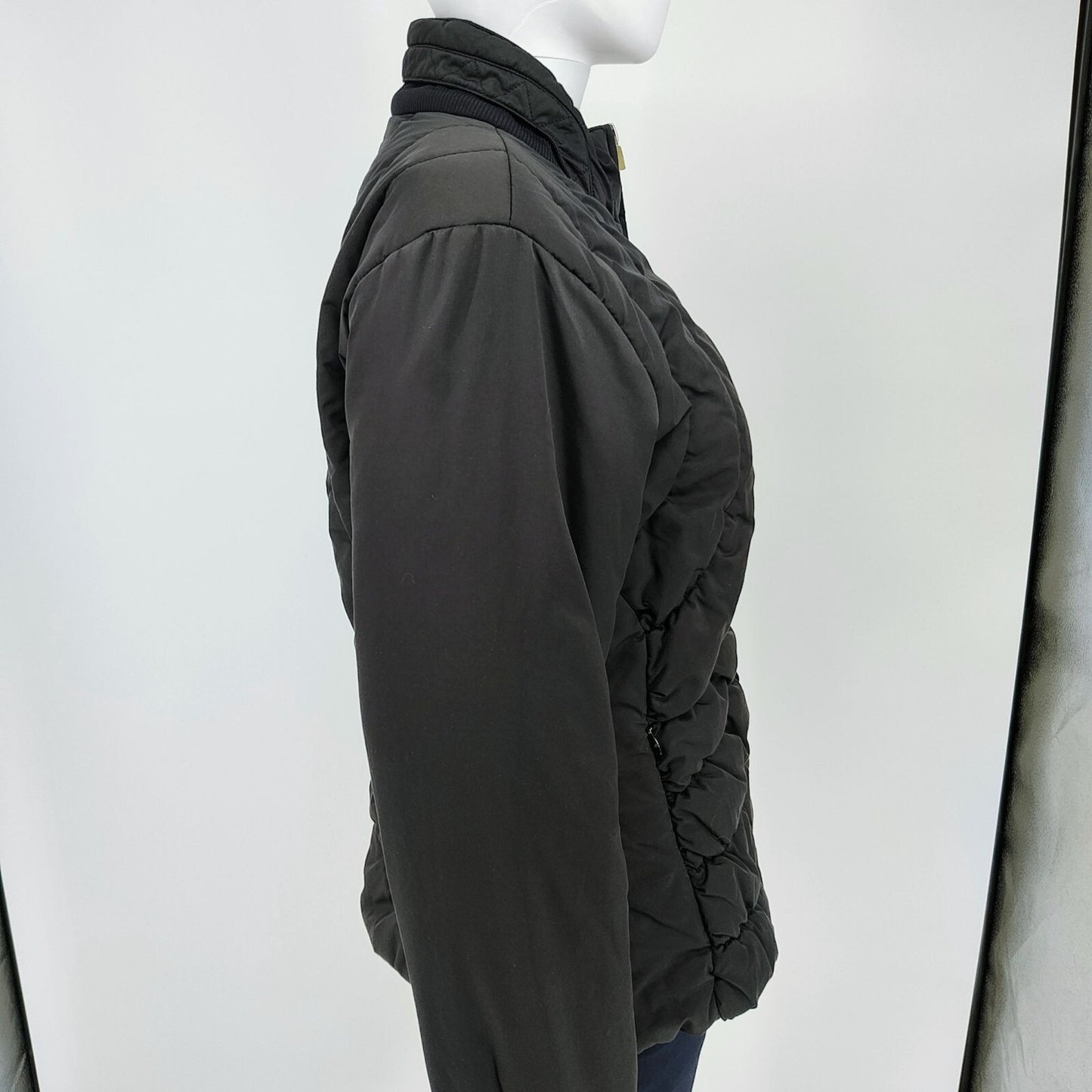 Adidas 2006 Womens Quilted Black Synthetic Fill Zip-Up Puffer Jacket (M) *Flawed