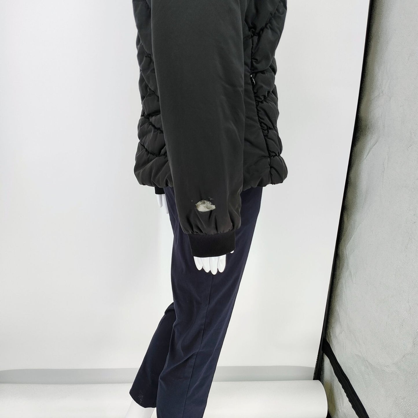 Adidas 2006 Womens Quilted Black Synthetic Fill Zip-Up Puffer Jacket (M) *Flawed