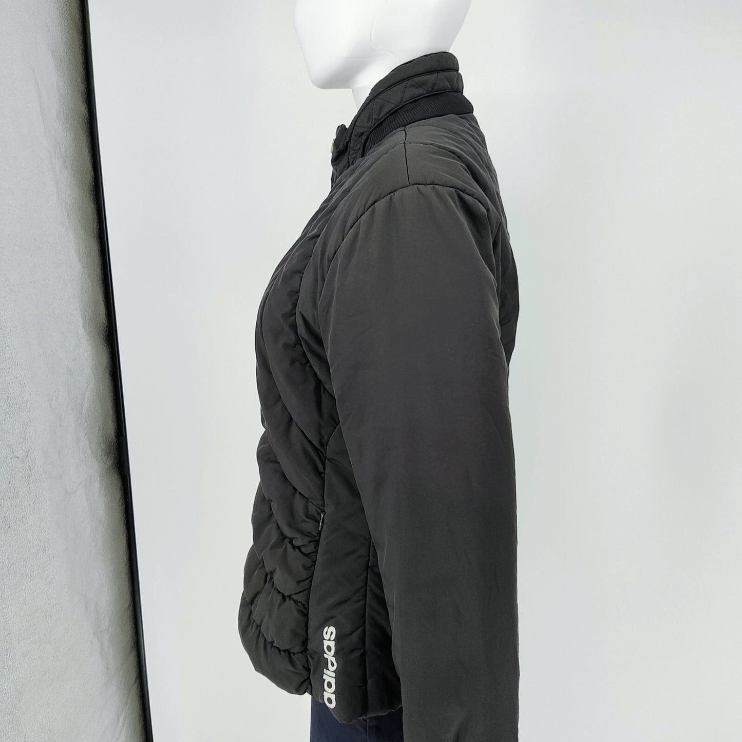 Adidas 2006 Womens Quilted Black Synthetic Fill Zip-Up Puffer Jacket (M) *Flawed