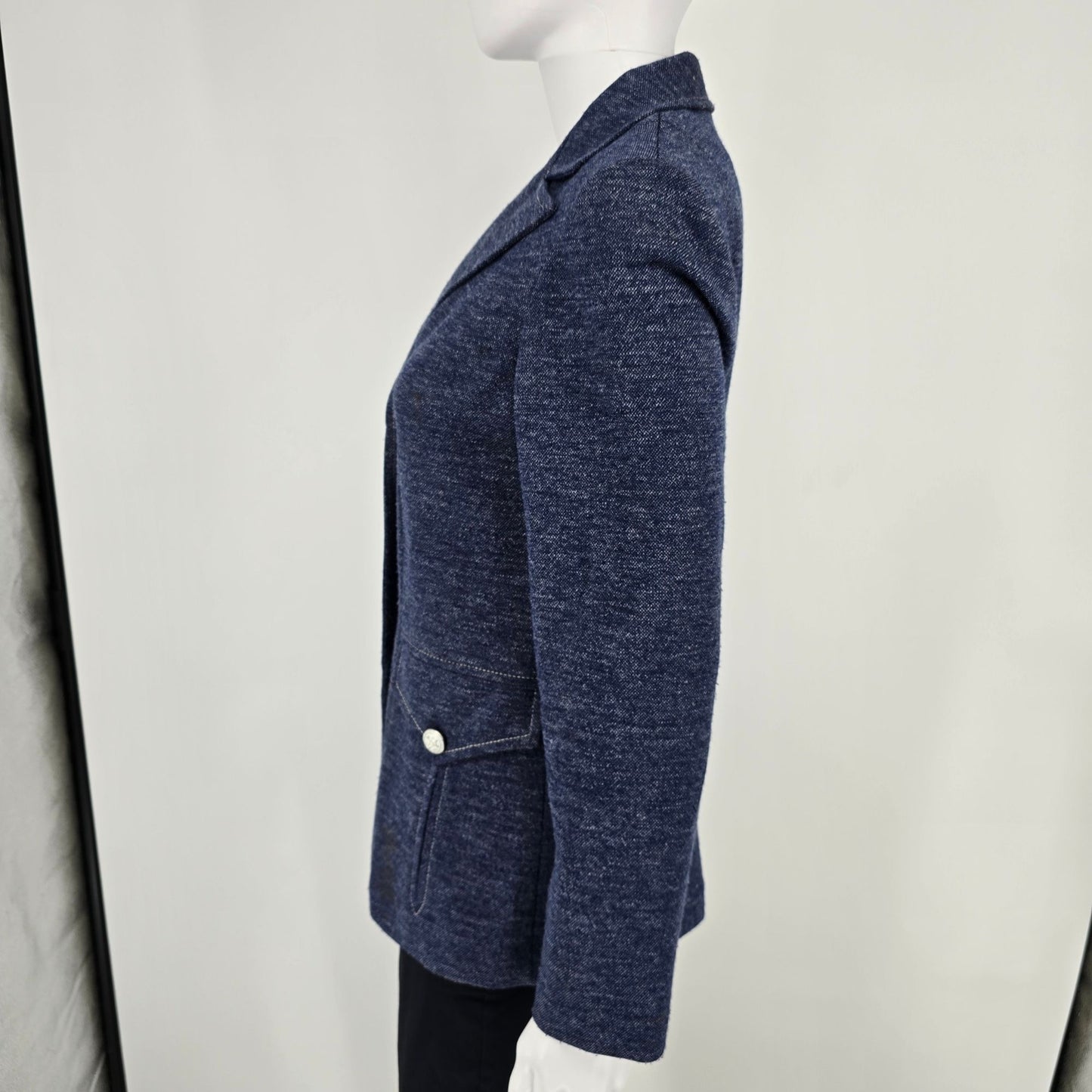 Vintage 1970s Marty Gutmacher Heather Blue Three-Button Blazer Jacket (S)