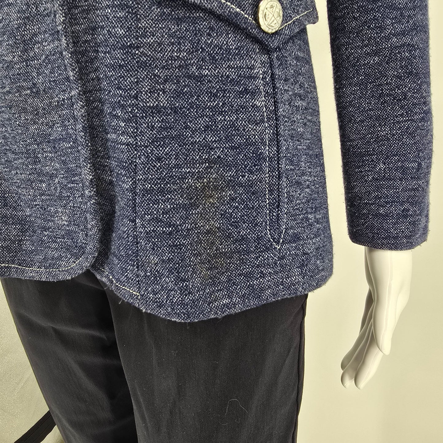 Vintage 1970s Marty Gutmacher Heather Blue Three-Button Blazer Jacket (S)