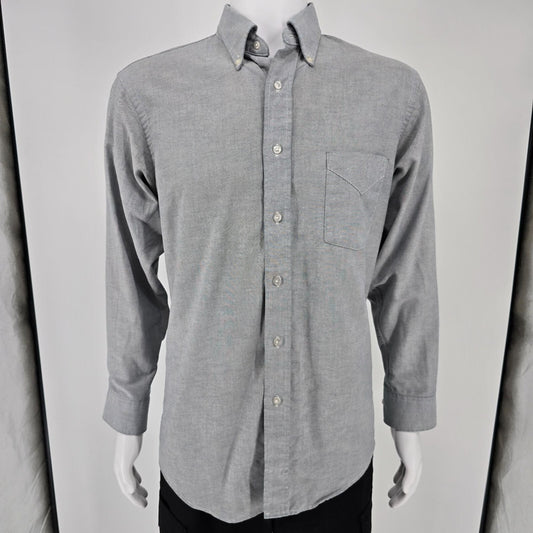 Vintage 1980s Sears Roebuck & Co. Light Gray Button-Down Shirt (16 32/33)