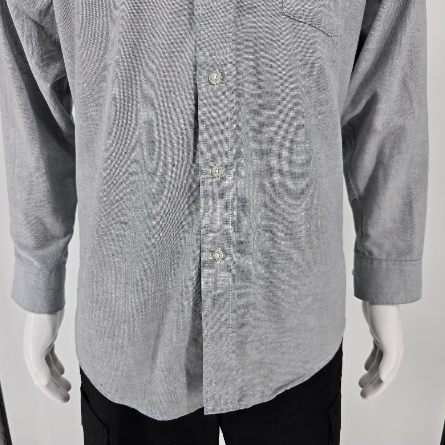 Vintage 1980s Sears Roebuck & Co. Light Gray Button-Down Shirt (16 32/33)