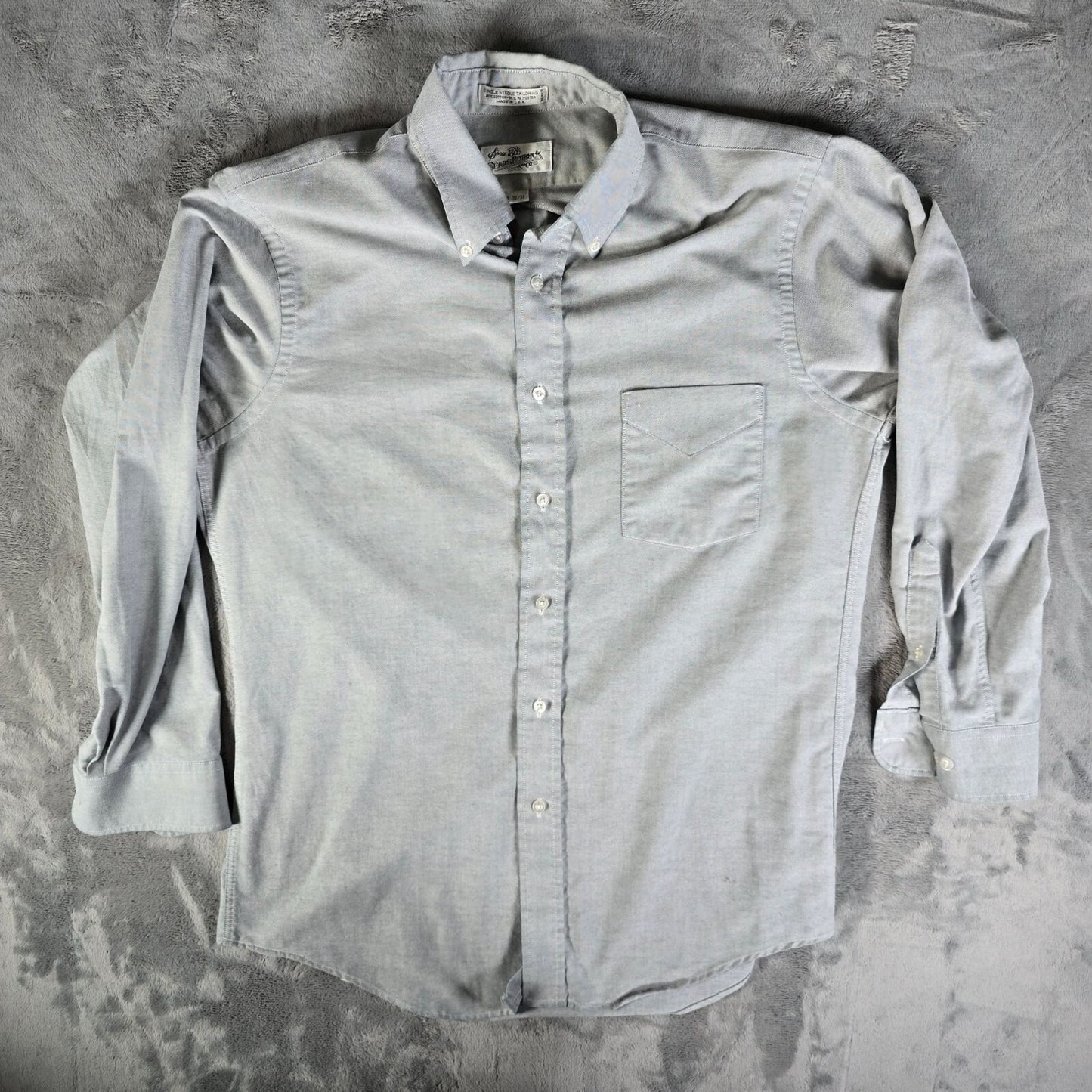 Vintage 1980s Sears Roebuck & Co. Light Gray Button-Down Shirt (16 32/33)