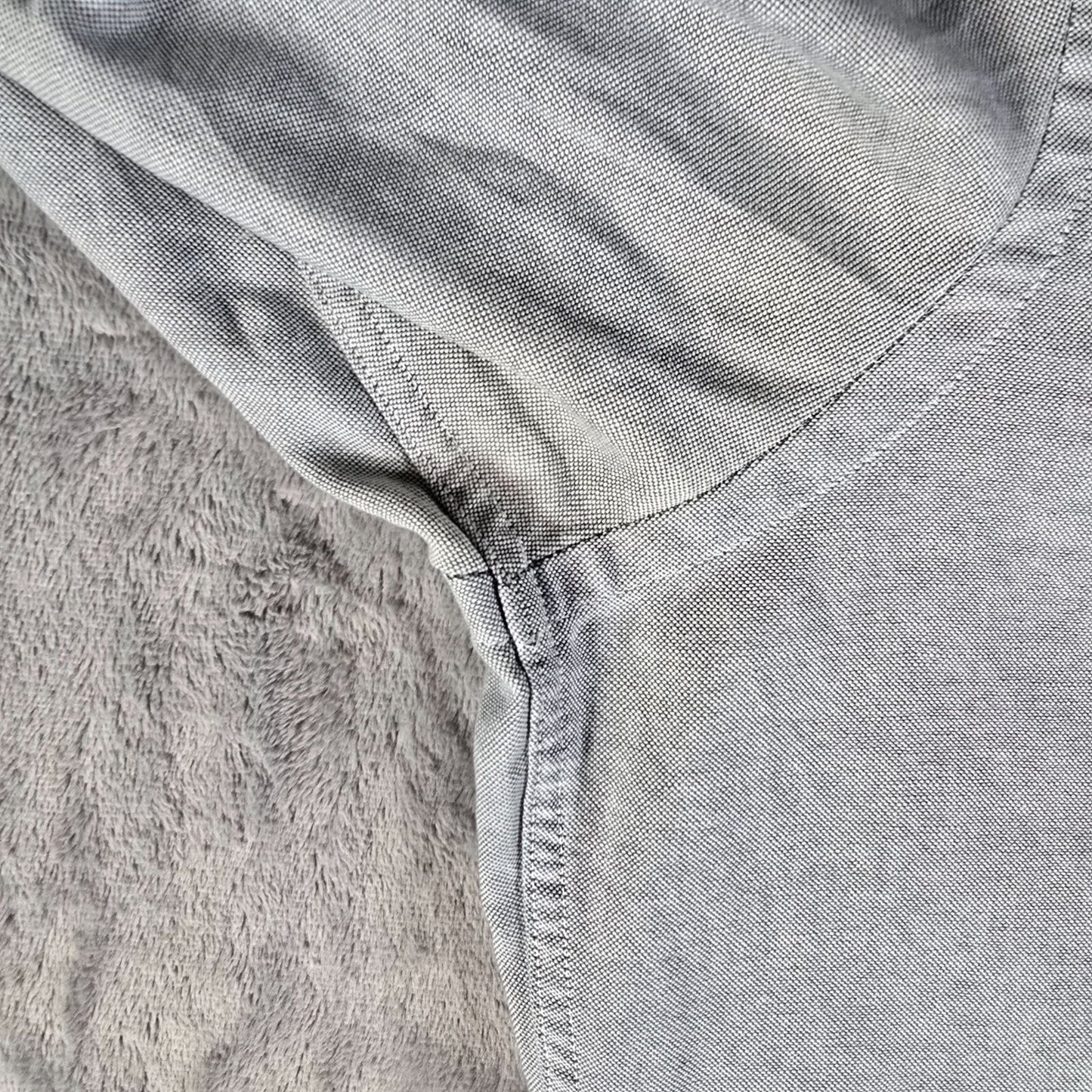 Vintage 1980s Sears Roebuck & Co. Light Gray Button-Down Shirt (16 32/33)