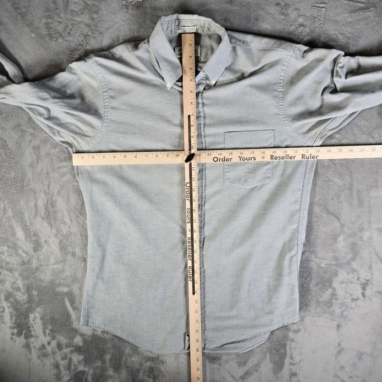 Vintage 1980s Sears Roebuck & Co. Light Gray Button-Down Shirt (16 32/33)