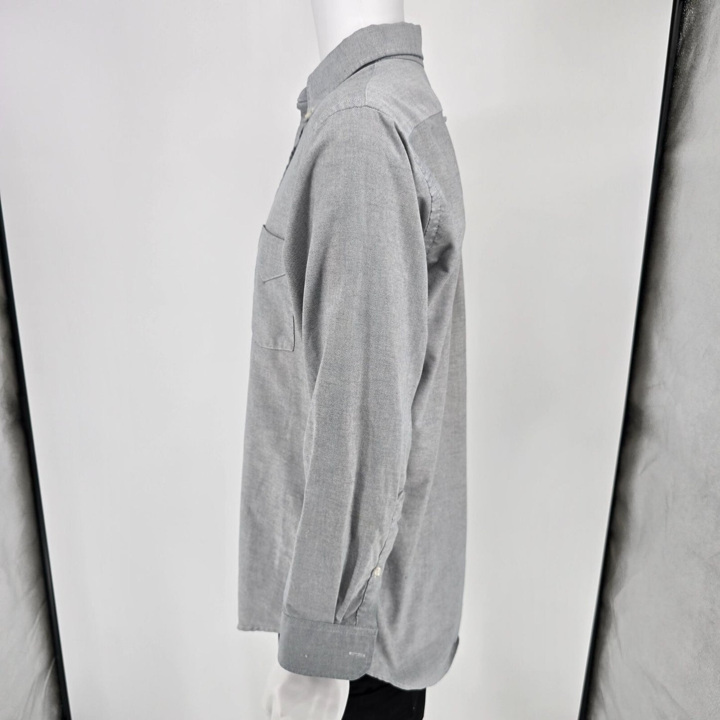 Vintage 1980s Sears Roebuck & Co. Light Gray Button-Down Shirt (16 32/33)