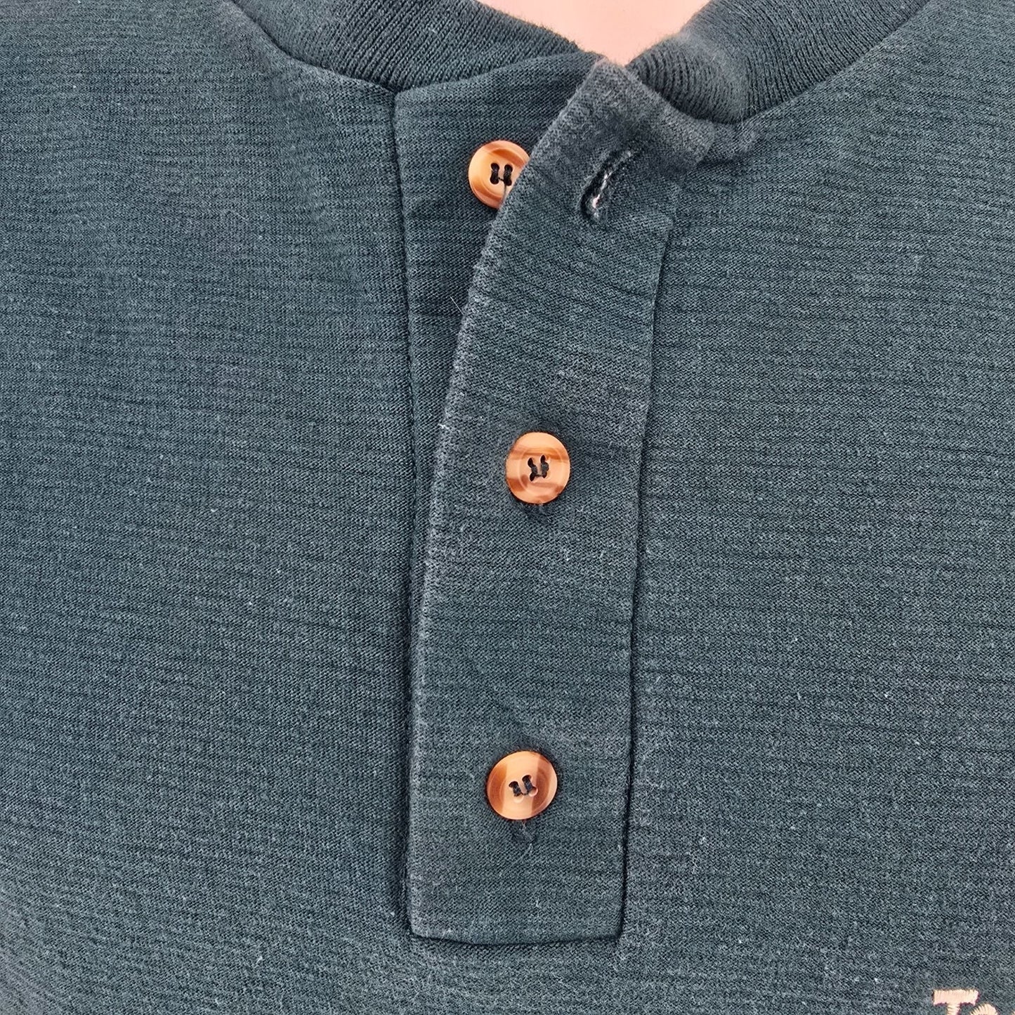 Vintage 1990s Oneita Heavyweight Max Team MP-7 Embroidered Henley T-Shirt (L/XL)