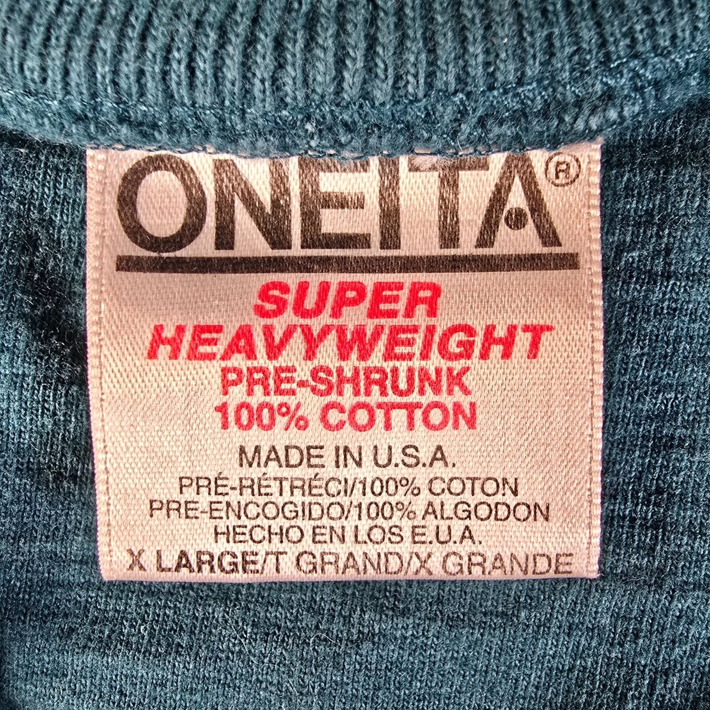 Vintage 1990s Oneita Heavyweight Max Team MP-7 Embroidered Henley T-Shirt (L/XL)