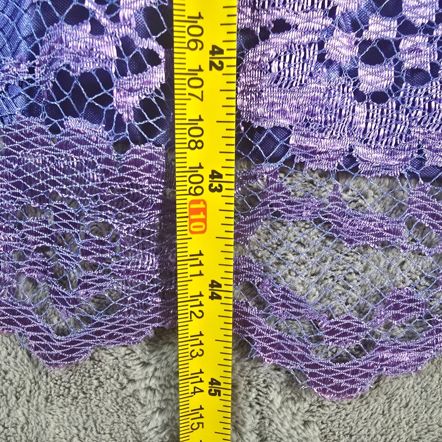 Distressed Vintage 1980s Purple Lace Puff Sleeve Drop Waist Prom Dress (S)