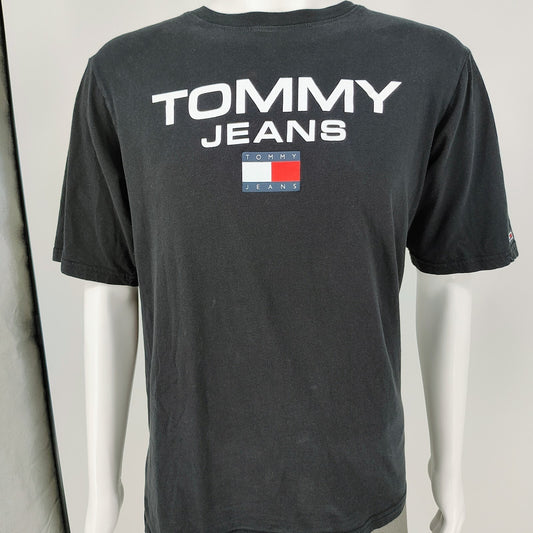 Tommy Hilfiger Tommy Jeans Bold Logo Black Crew Neck T-Shirt (XL)